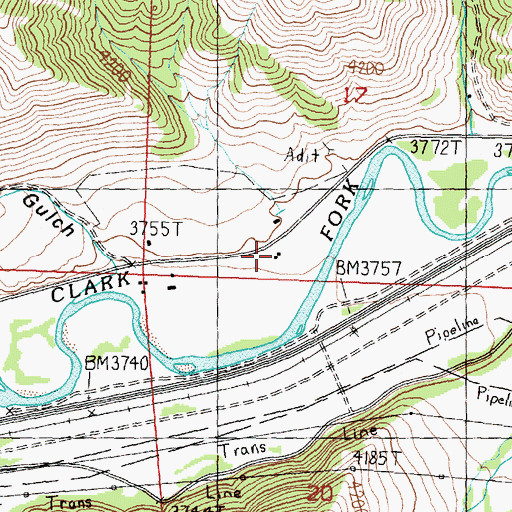 Topographic Map of 11N14W17CDCB01 Well, MT