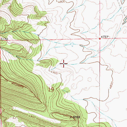 Topographic Map of 11N05E19AB__01 Well, MT
