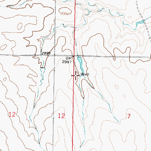 Topographic Map of 11N43E07BB__01 Well, MT