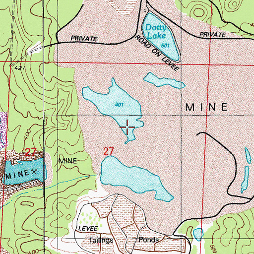 Topographic Map of West Maud Extension Mine, AR