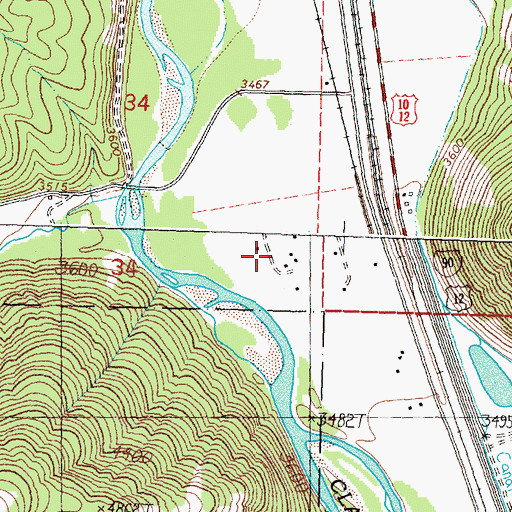 Topographic Map of 12N17W34DDAC01 Well, MT