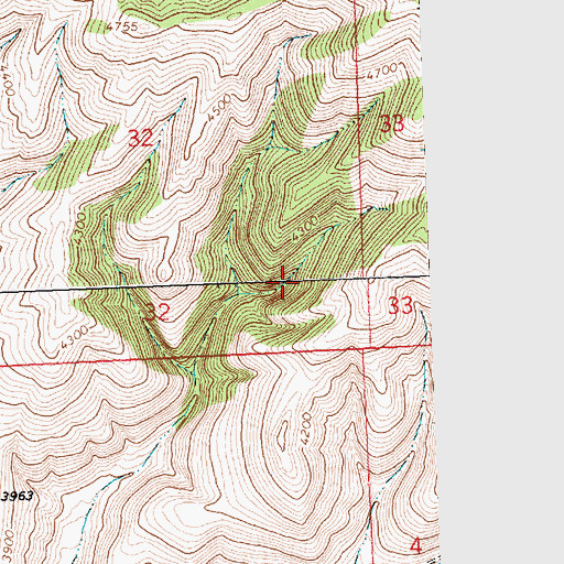 Topographic Map of 12N19W32DDBD01 Well, MT