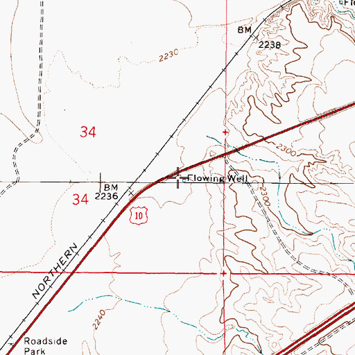 Topographic Map of 12N50E34DACA01 Well, MT