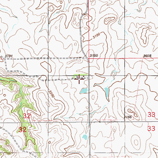Topographic Map of 12N59E32AADA01 Well, MT