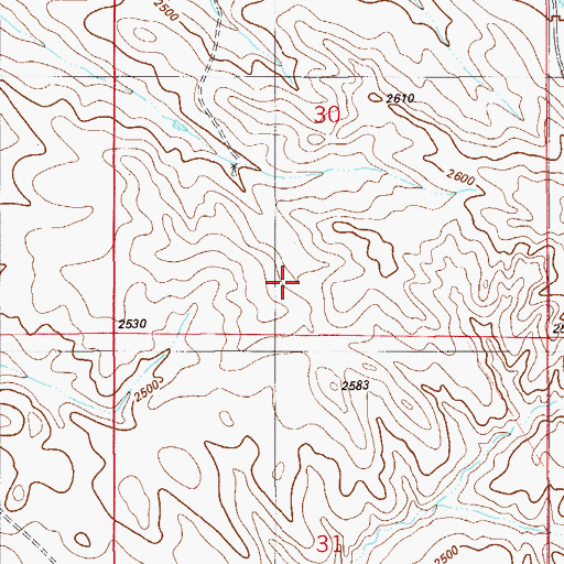 Topographic Map of 12N56E30CD__01 Well, MT