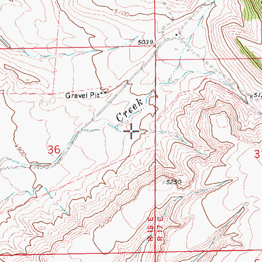 Topographic Map of 12N16E36AD__01 Well, MT
