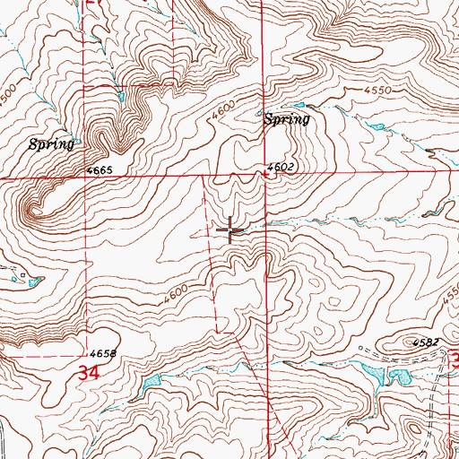 Topographic Map of 12N15E34AA__01 Well, MT