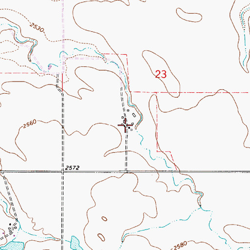 Topographic Map of 12N53E23CDBA01 Well, MT