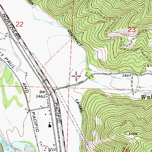 Topographic Map of 12N17W23CCDB01 Well, MT