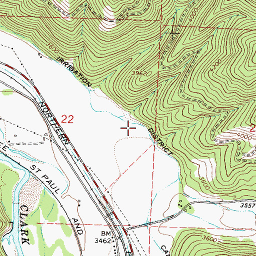 Topographic Map of 12N17W22DAAB01 Well, MT