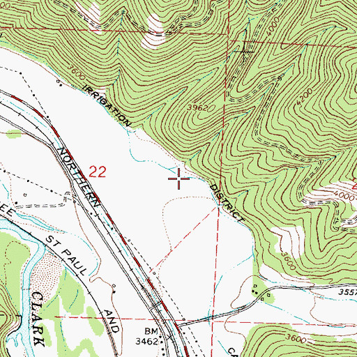 Topographic Map of 12N17W22ADDC01 Well, MT