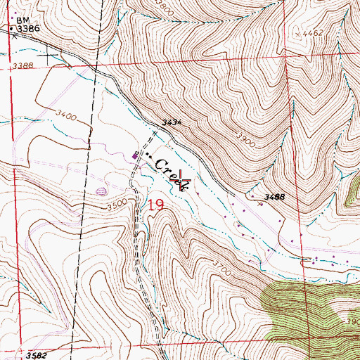 Topographic Map of 12N19W19AC__01 Well, MT