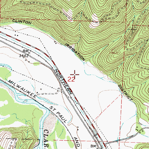 Topographic Map of 12N17W22ACDB01 Well, MT