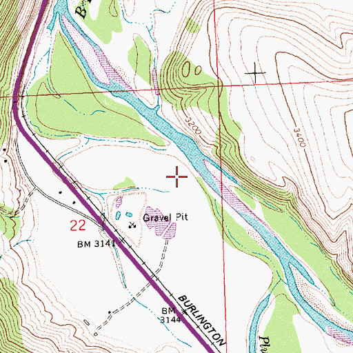 Topographic Map of 12N20W22ADAC02 Well, MT