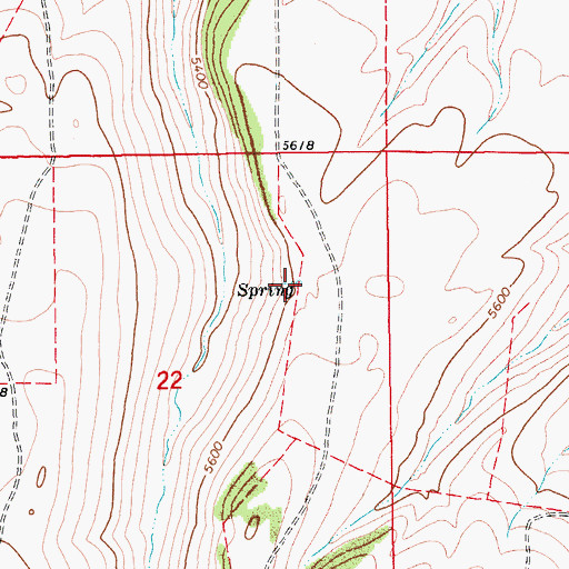 Topographic Map of 12N13E22AB__02 Spring, MT
