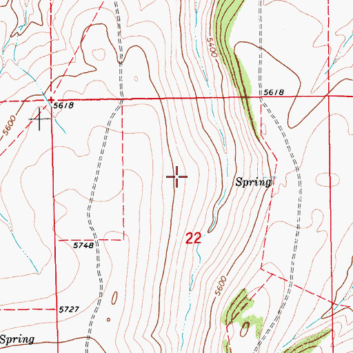Topographic Map of 12N13E22BA__01 Spring, MT