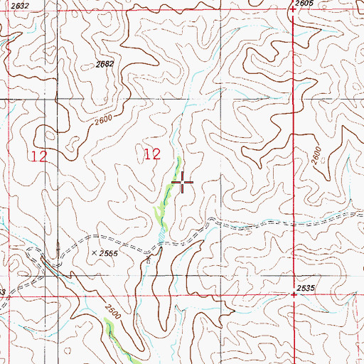 Topographic Map of 12N55E12DB__01 Well, MT