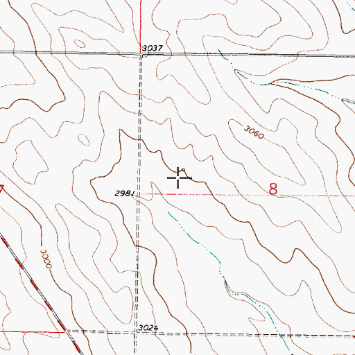 Topographic Map of 12N44E08BCDC01 Well, MT