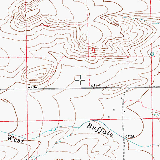 Topographic Map of 12N14E09CA__01 Well, MT