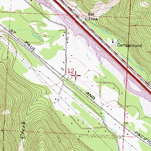 Topographic Map of 12N18W12DBBA01 Well, MT
