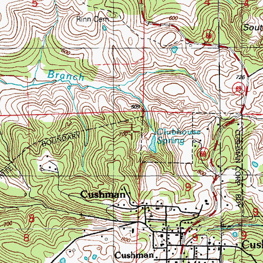 Topographic Map of Clubhouse Mine, AR