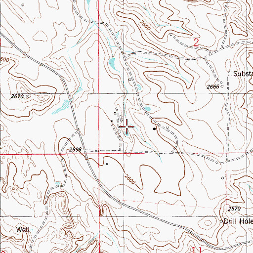 Topographic Map of 12N56E02CC__01 Well, MT
