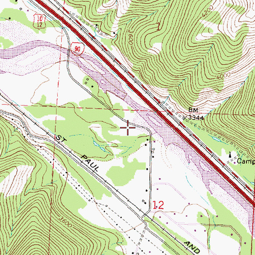 Topographic Map of 12N18W12BAAC01 Well, MT