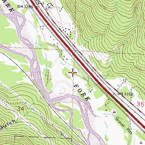 Topographic Map of 13N18W35BBCB01 Well, MT