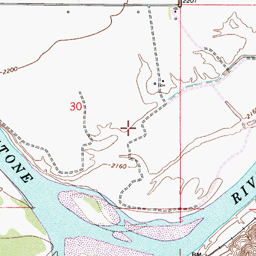Topographic Map of 13N53E30DABC01 Well, MT