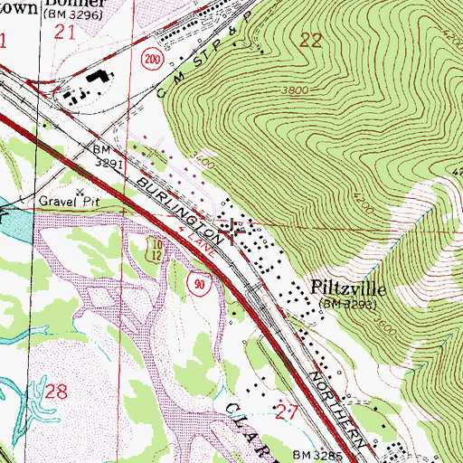 Topographic Map of 13N18W27BABA02 Well, MT