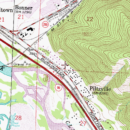 Topographic Map of 13N18W22CDCC02 Well, MT