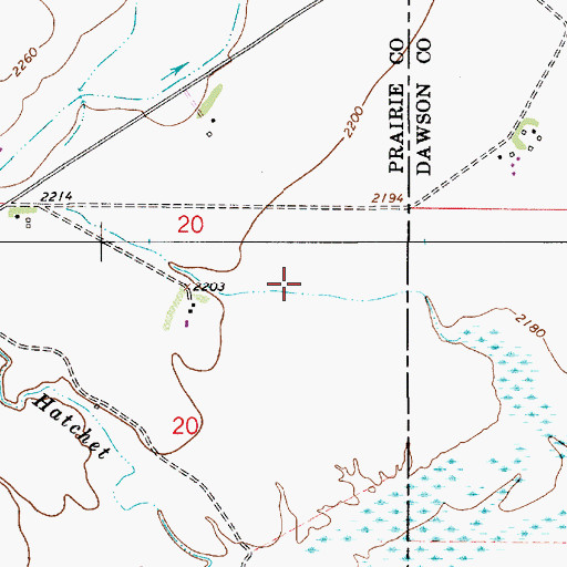 Topographic Map of 13N53E20AAC_01 Well, MT