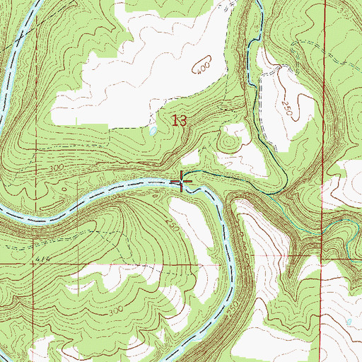 Topographic Map of Tenmile Creek, AR