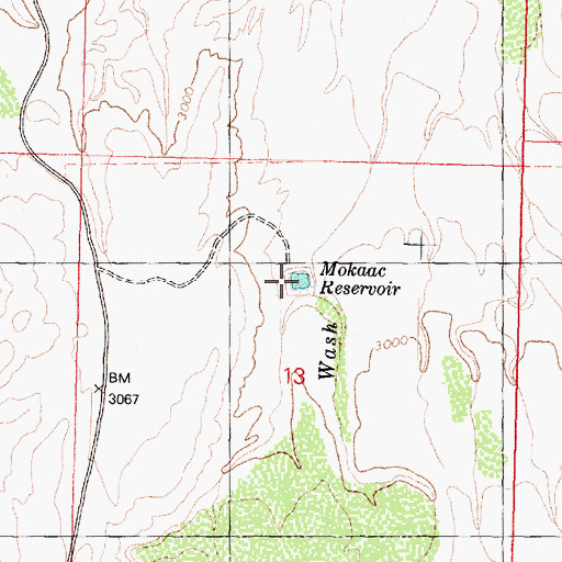 Topographic Map of Mokaac Reservoir, AZ