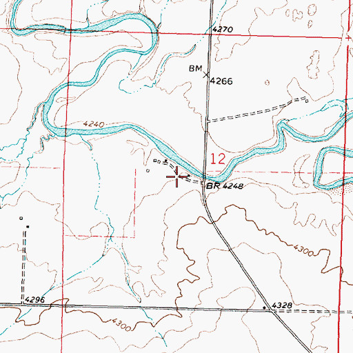 Topographic Map of 13N12W12CAAB01 Well, MT