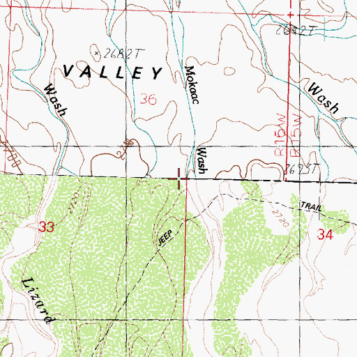 Topographic Map of Mokaac Wash, AZ