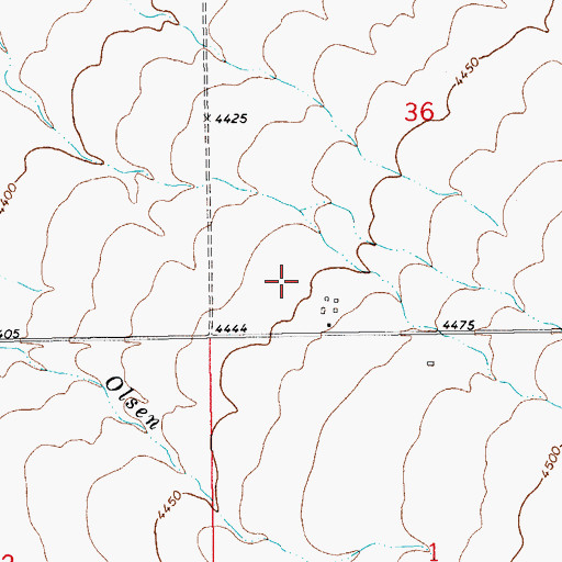 Topographic Map of 14N16E36CC__01 Well, MT