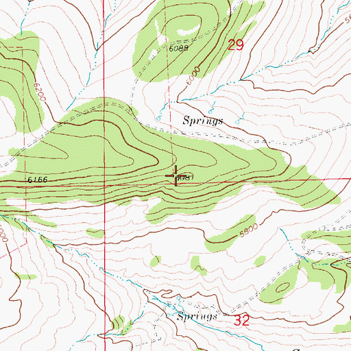 Topographic Map of 14N12E29CD__01 Spring, MT