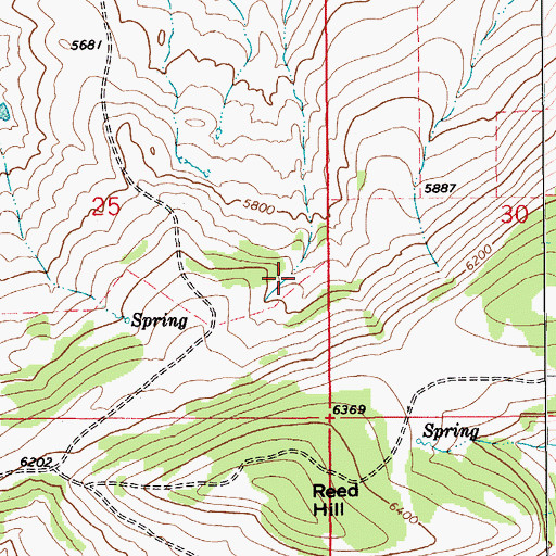 Topographic Map of 14N11E25DA__02 Spring, MT