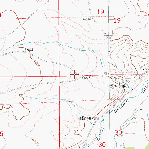 Topographic Map of 14N13E19CC__01 Spring, MT