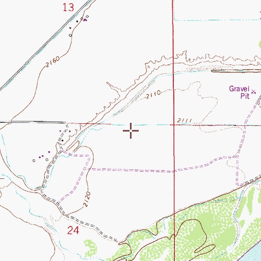 Topographic Map of 14N54E14DAA_01 Well, MT