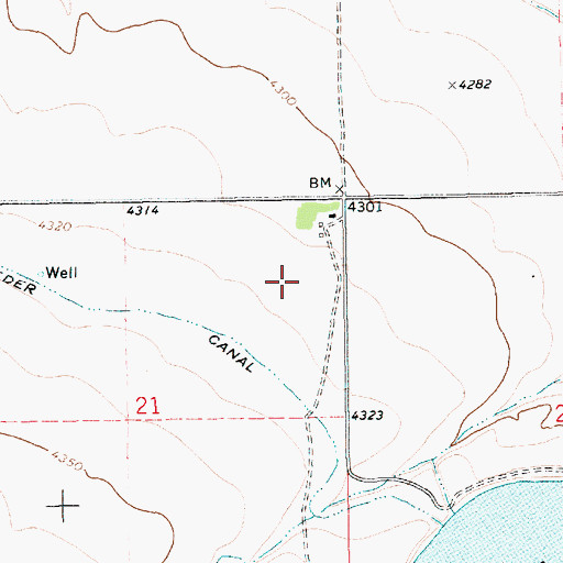 Topographic Map of 14N14E22AA__01 Well, MT