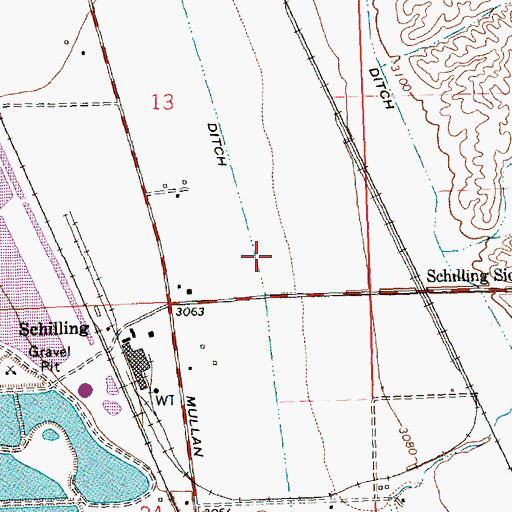 Topographic Map of 14N21W13DDCA01 Well, MT