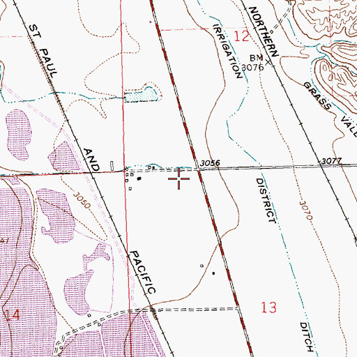 Topographic Map of 14N21W13BBAA01 Well, MT