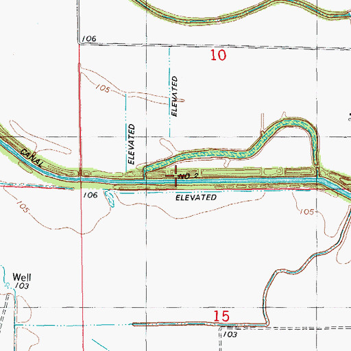 Topographic Map of Canal Number 2, AR