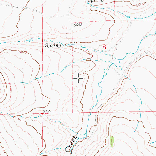 Topographic Map of 14N12E08CA__01 Spring, MT