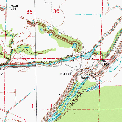 Topographic Map of Canal Number 81, AR