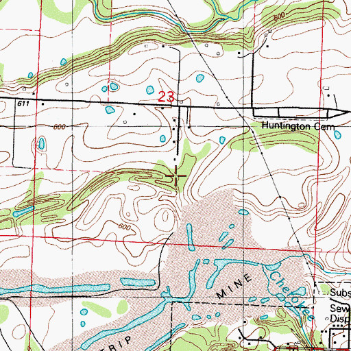 Topographic Map of Central Coal and Coke Company, AR