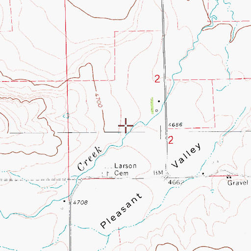 Topographic Map of 14N12E02CA__02 Well, MT