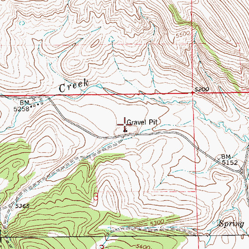 Topographic Map of 14N11E03AB__01 Spring, MT
